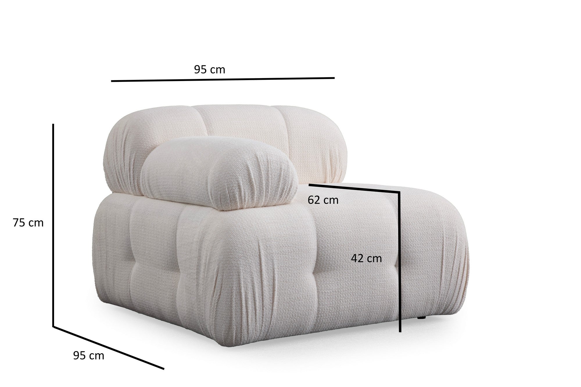 Petite 3 - Vit 3-sitssoffa
