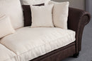 Lawrence Lounge - Brun, Vit 3-sits soffa