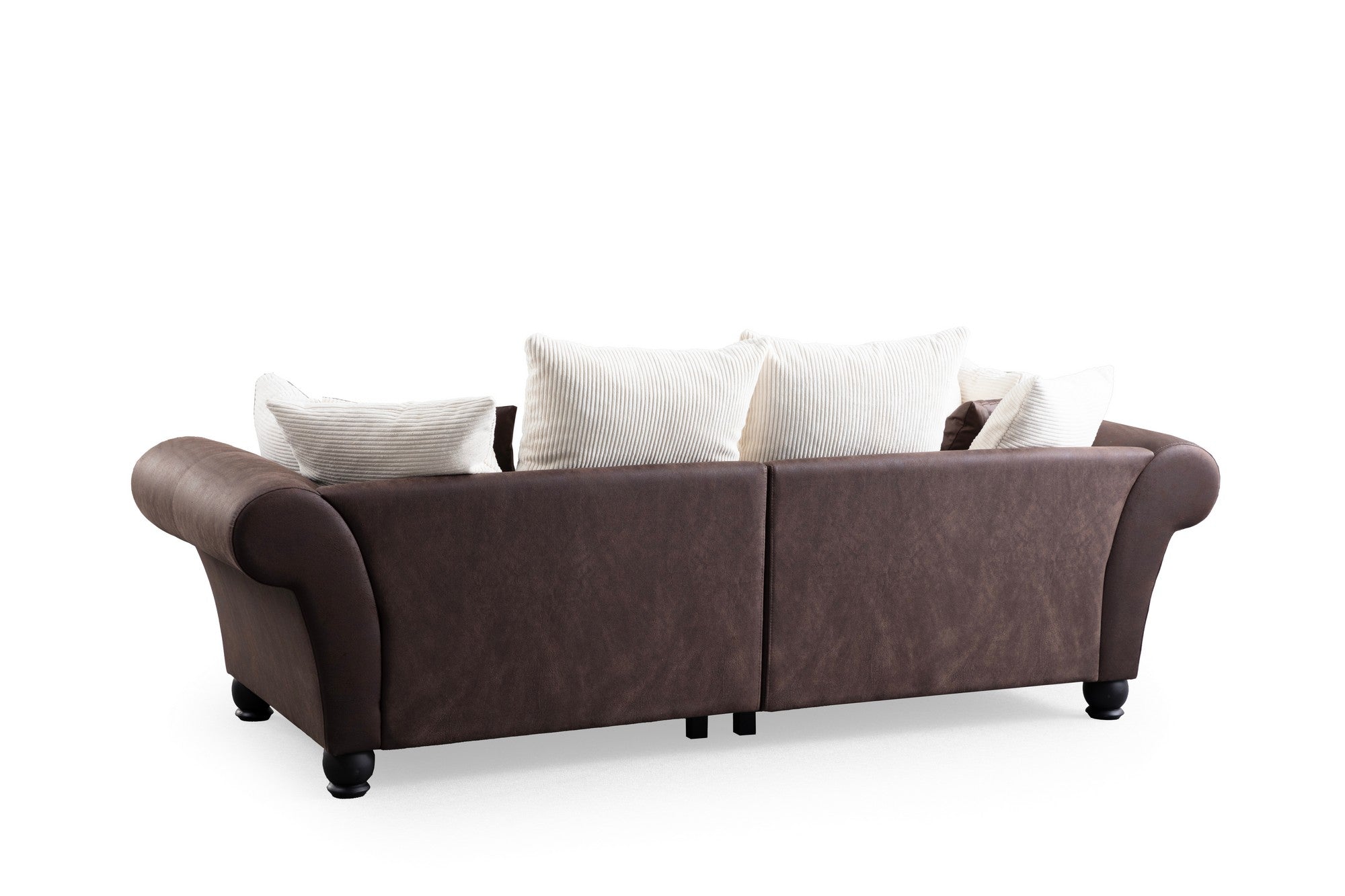 Lawrence Lounge - Brun, Vit 3-sits soffa