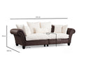 Lawrence Lounge - Brun, Vit 3-sits soffa