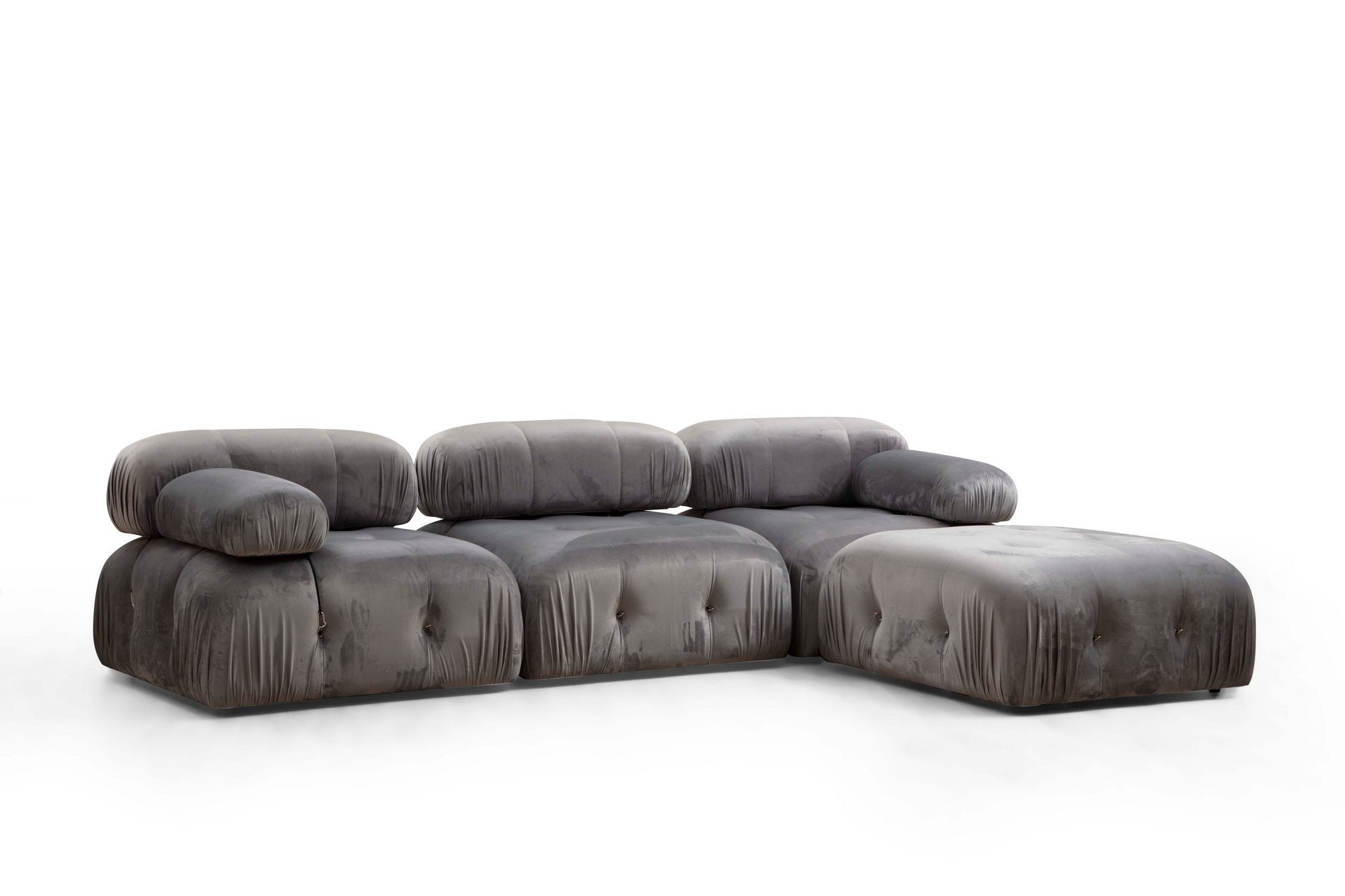 Bubble Corner ( L1-O1-1R -Puf) - Grå hörnsoffa