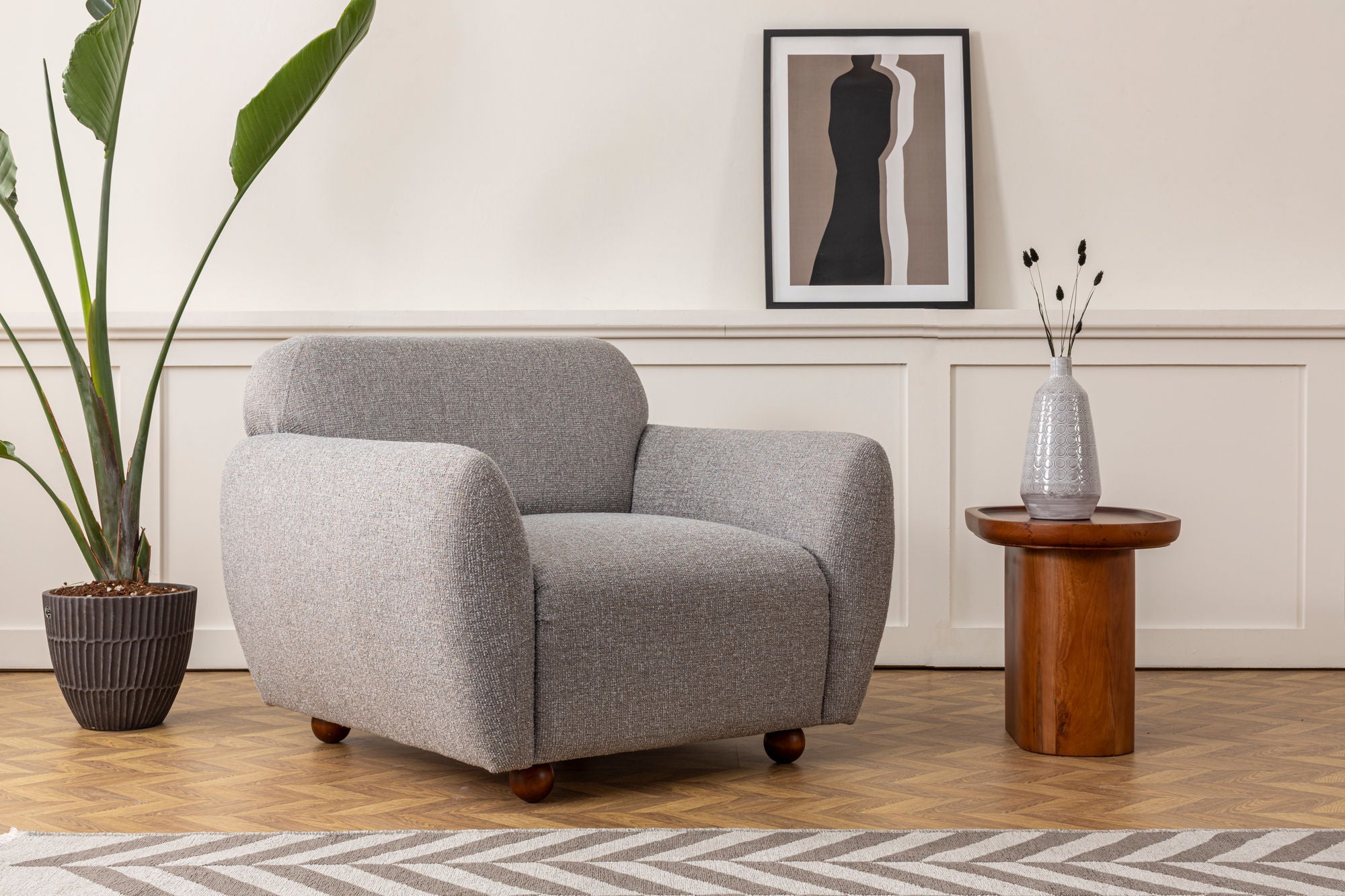 Eddy - Light Grey Wing Chair