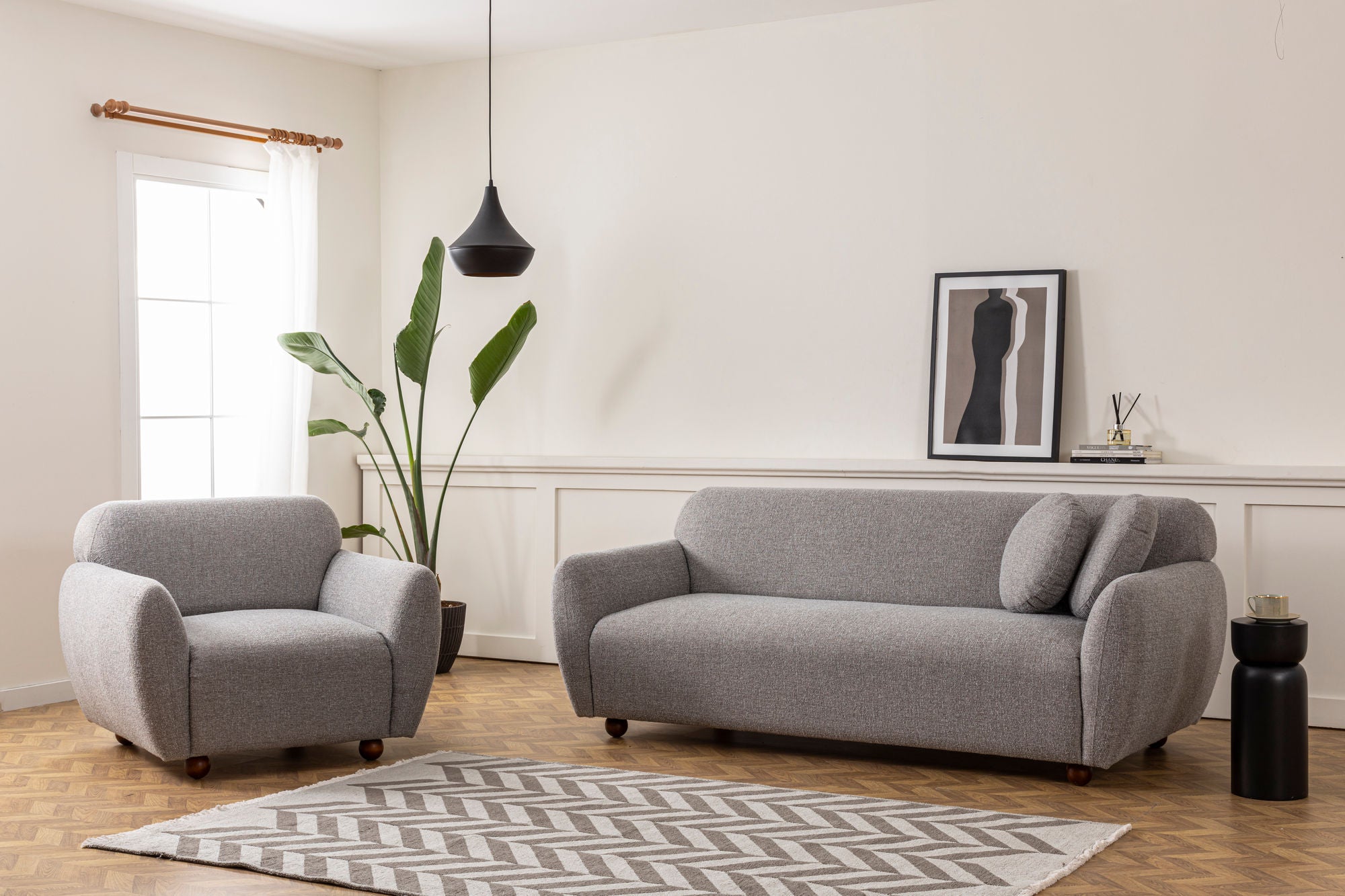 Eddy - Light Grey Wing Chair