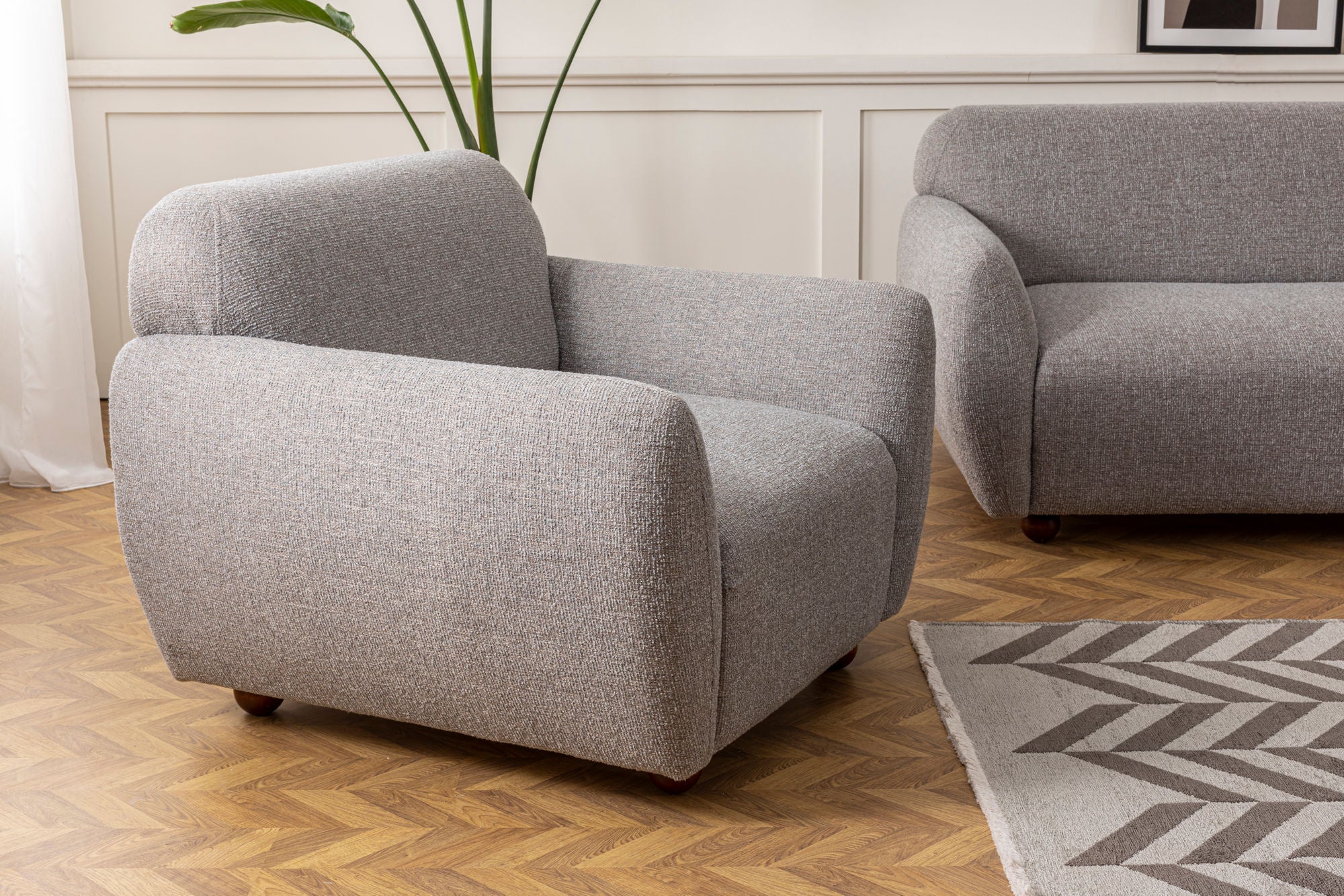 Eddy - Light Grey Wing Chair