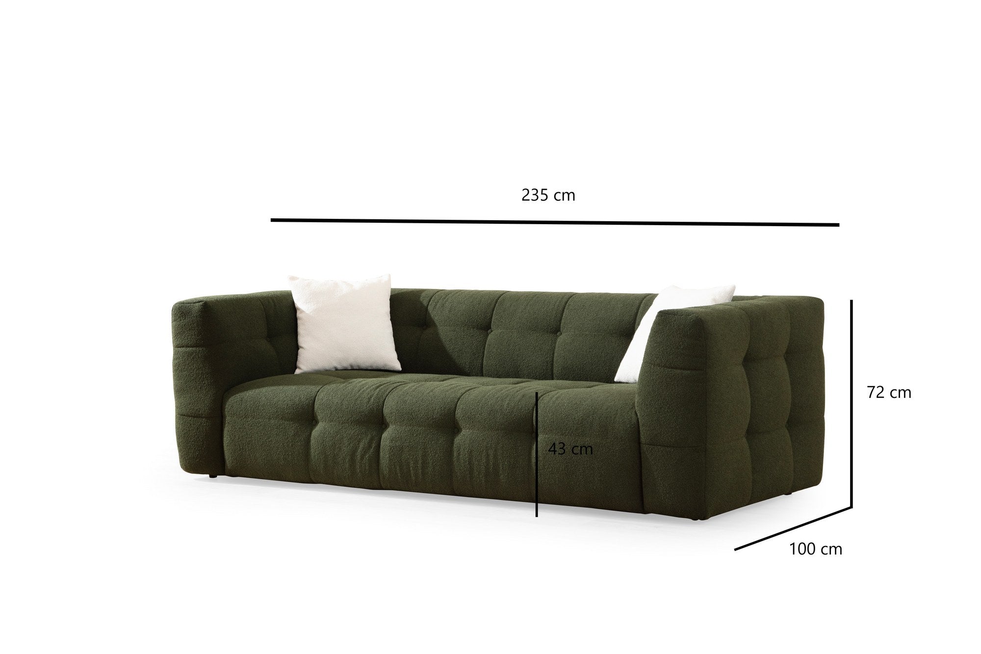 Cady - Grön 3-Sits Soffa