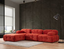 Doblo 3-sits med puff ( L1-O1-1R-Pouffe) - Röd Hörnssoffa