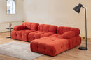 Doblo 3-sits med puff ( L1-O1-1R-Pouffe) - Röd Hörnssoffa
