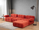 Doblo 3-sits med puff ( L1-O1-1R-Pouffe) - Röd Hörnssoffa