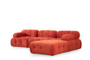 Doblo 3-sits med puff ( L1-O1-1R-Pouffe) - Röd Hörnssoffa