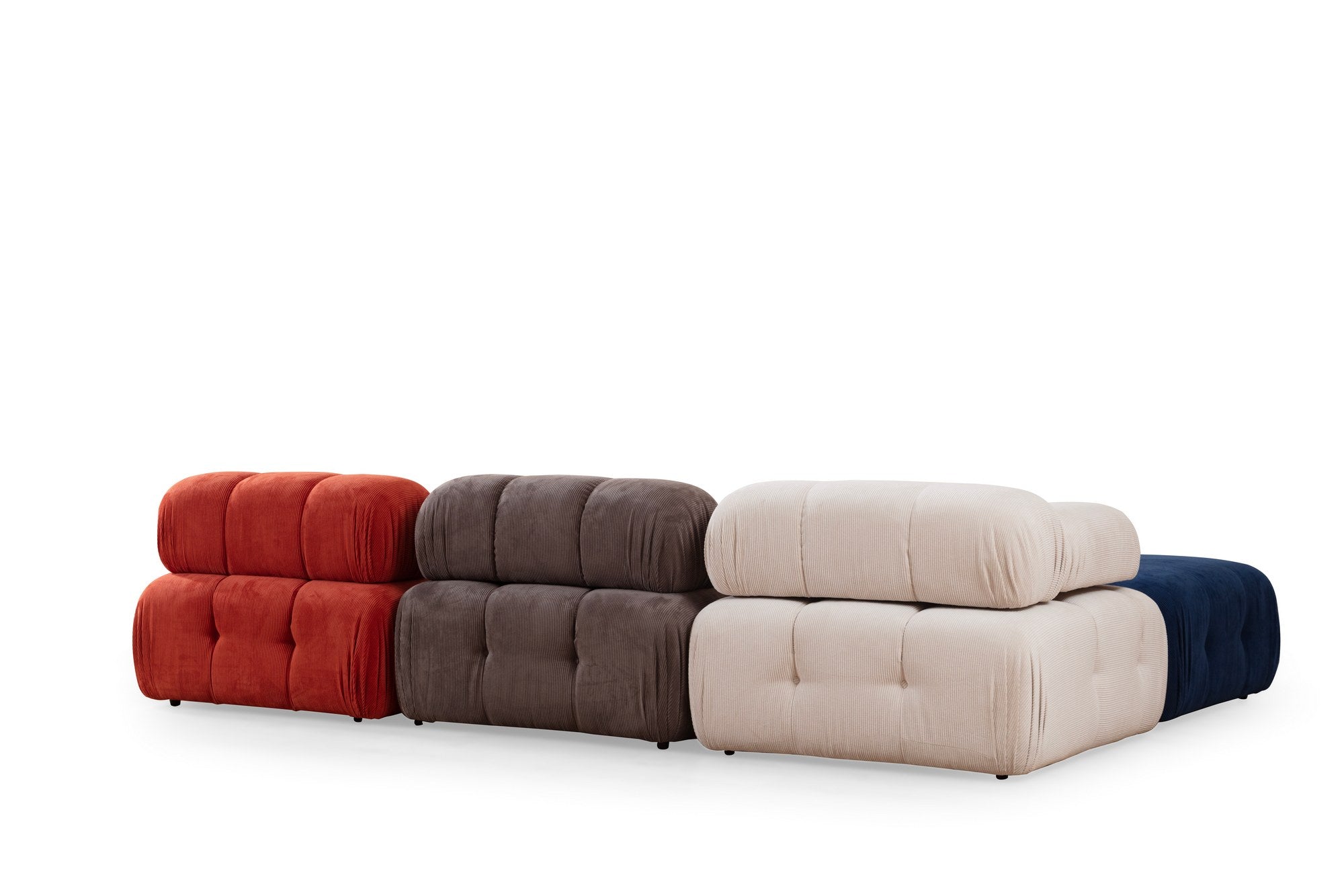 Doblo 3-sits med puff ( L1-O1-1R-Pouffe) - Multicolor Hörnssoffa