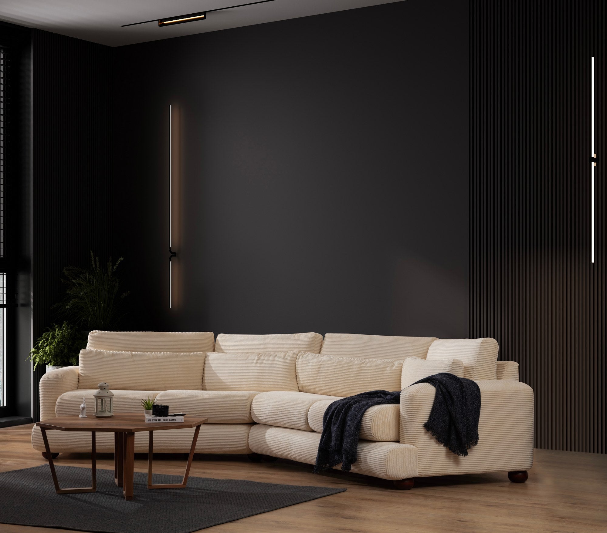 River 4 Sits Höger (L2-Xc Höger) - Beige 4-Sits Soffa