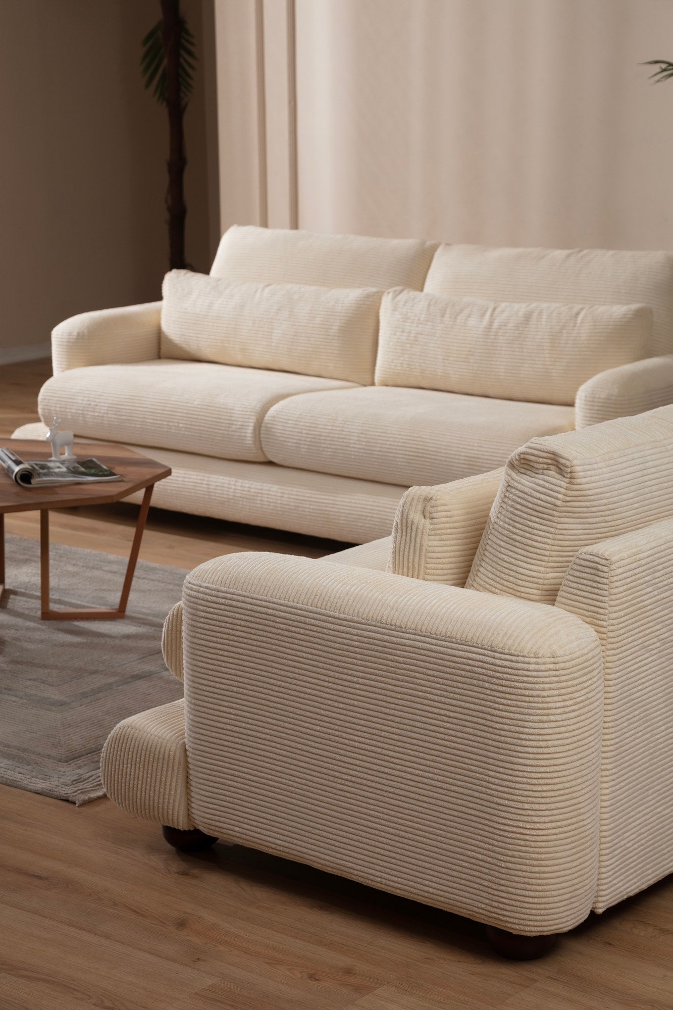 River - Beige 3-sitssoffa