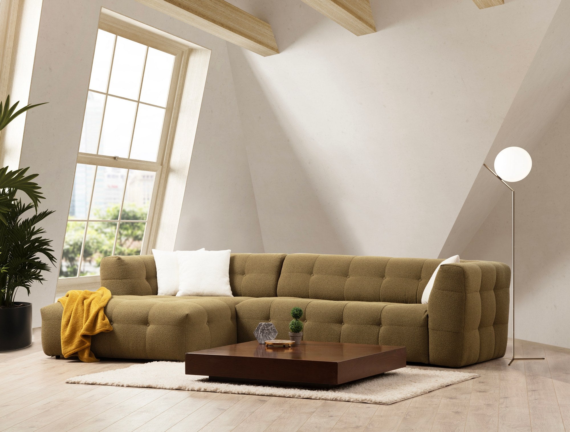 Cady 3 Sits Vänster - Khaki Hörnssoffa