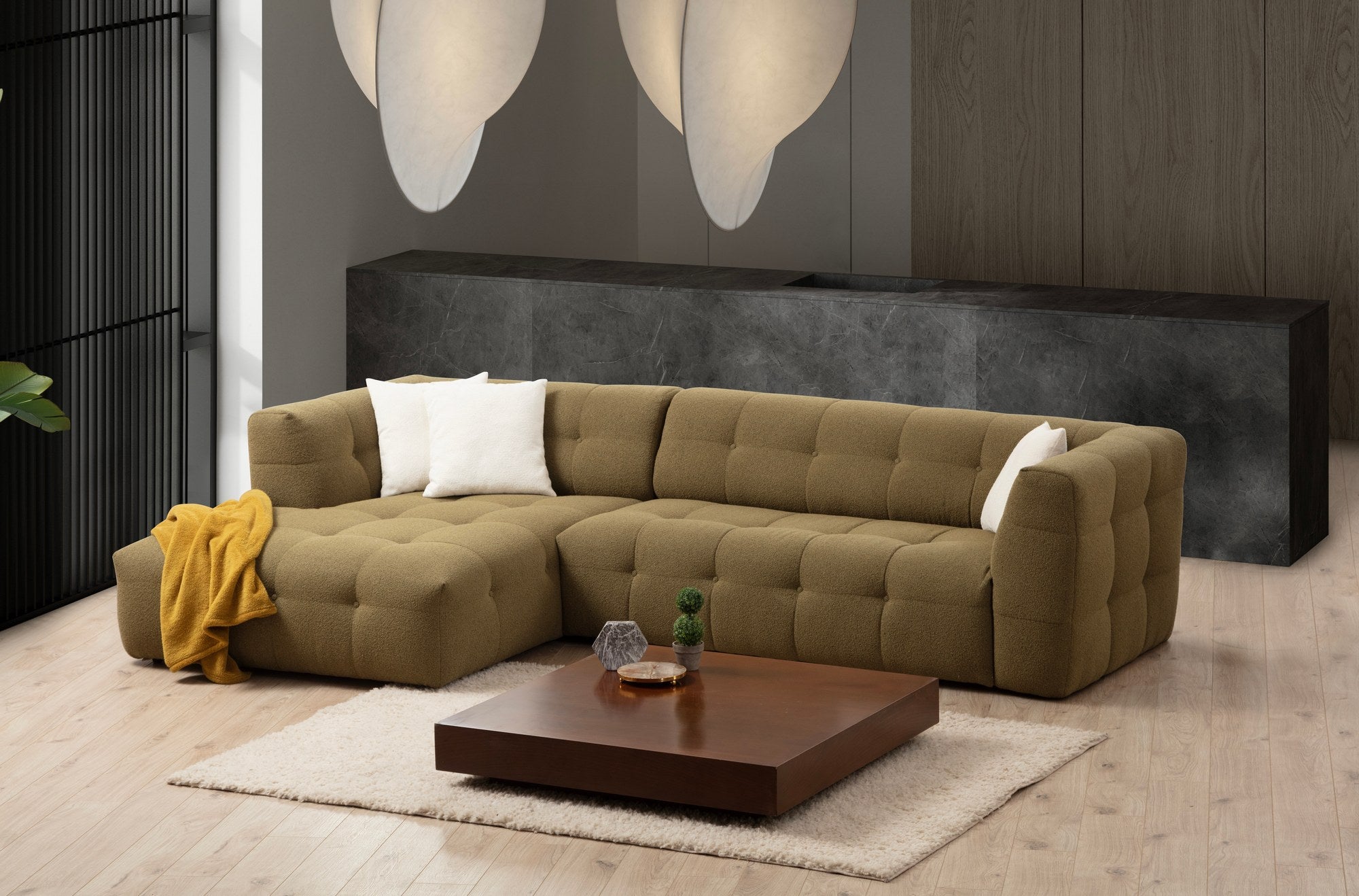 Cady 3 Sits Vänster - Khaki Hörnssoffa