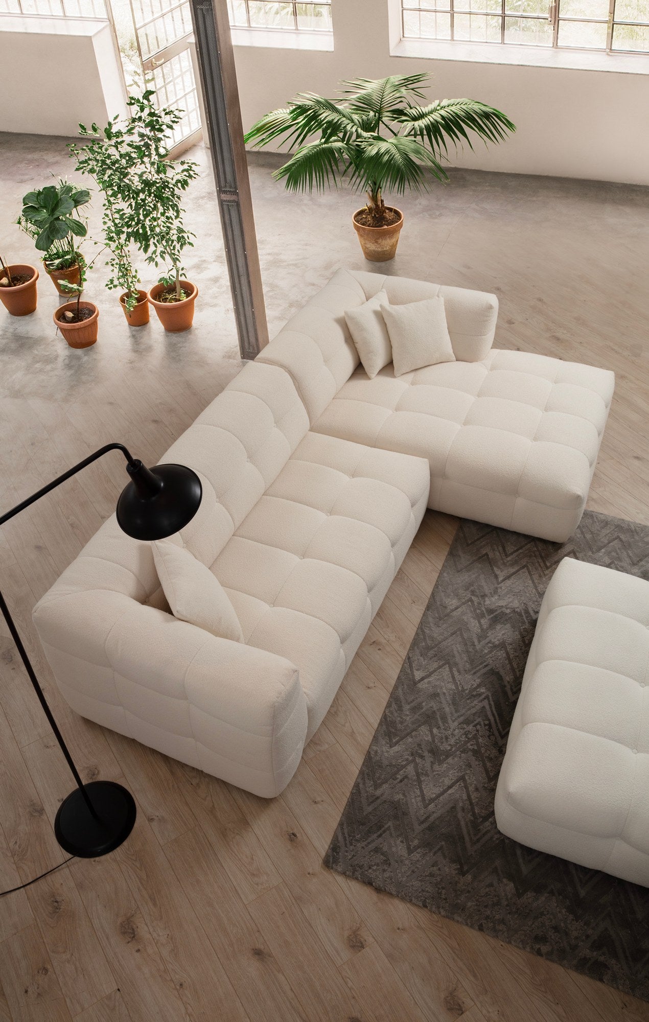 Cady 3 Sits Höger - Beige Hörnssoffa