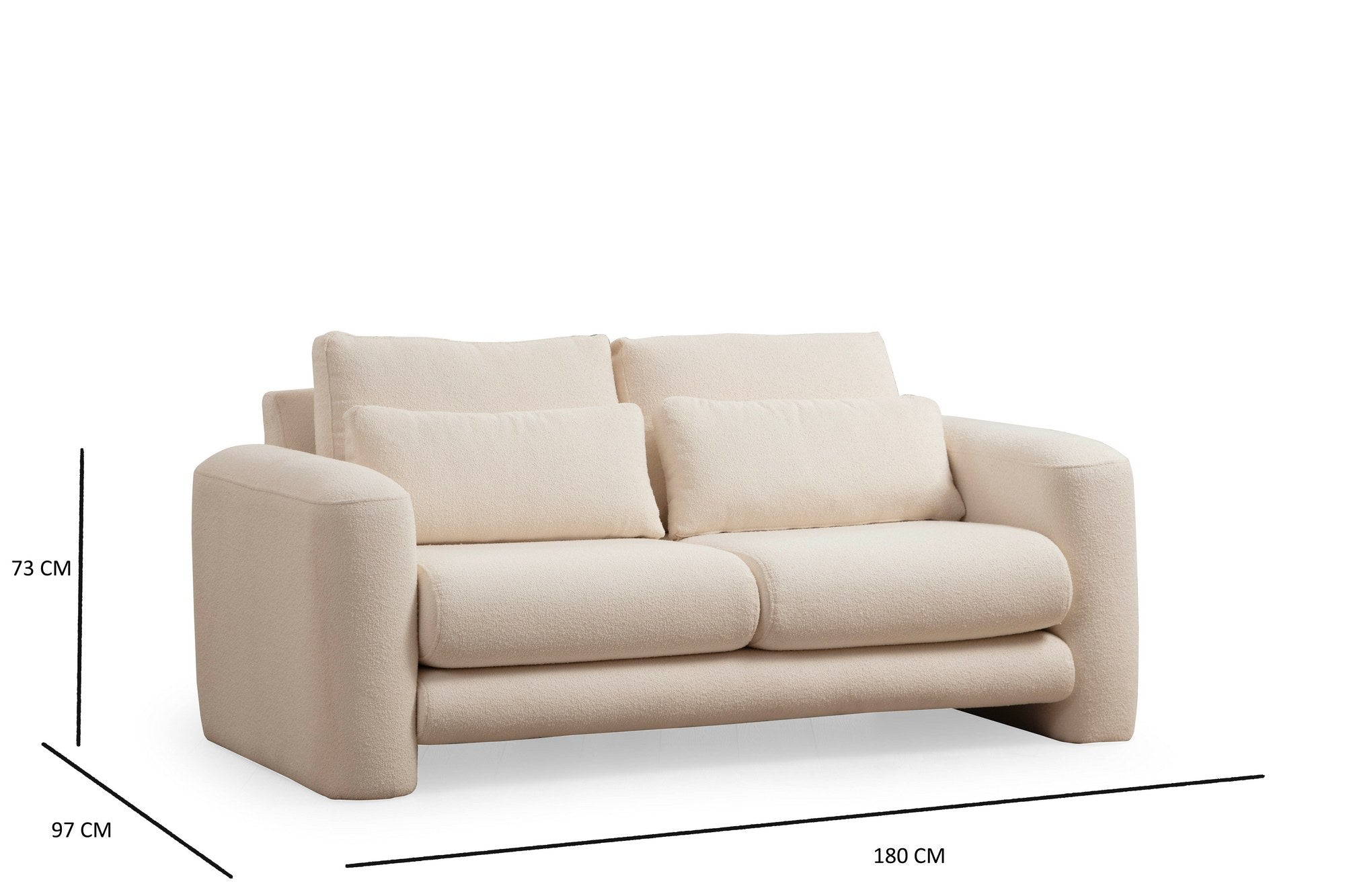 Lily Cream - 2 2-sitssoffa