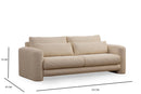 Lily Beige - 3 3-sitssoffa