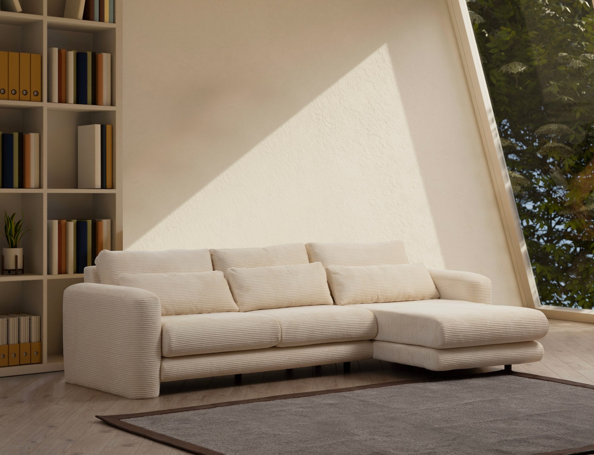 Lily Corner Right Beige Hörnsoffa