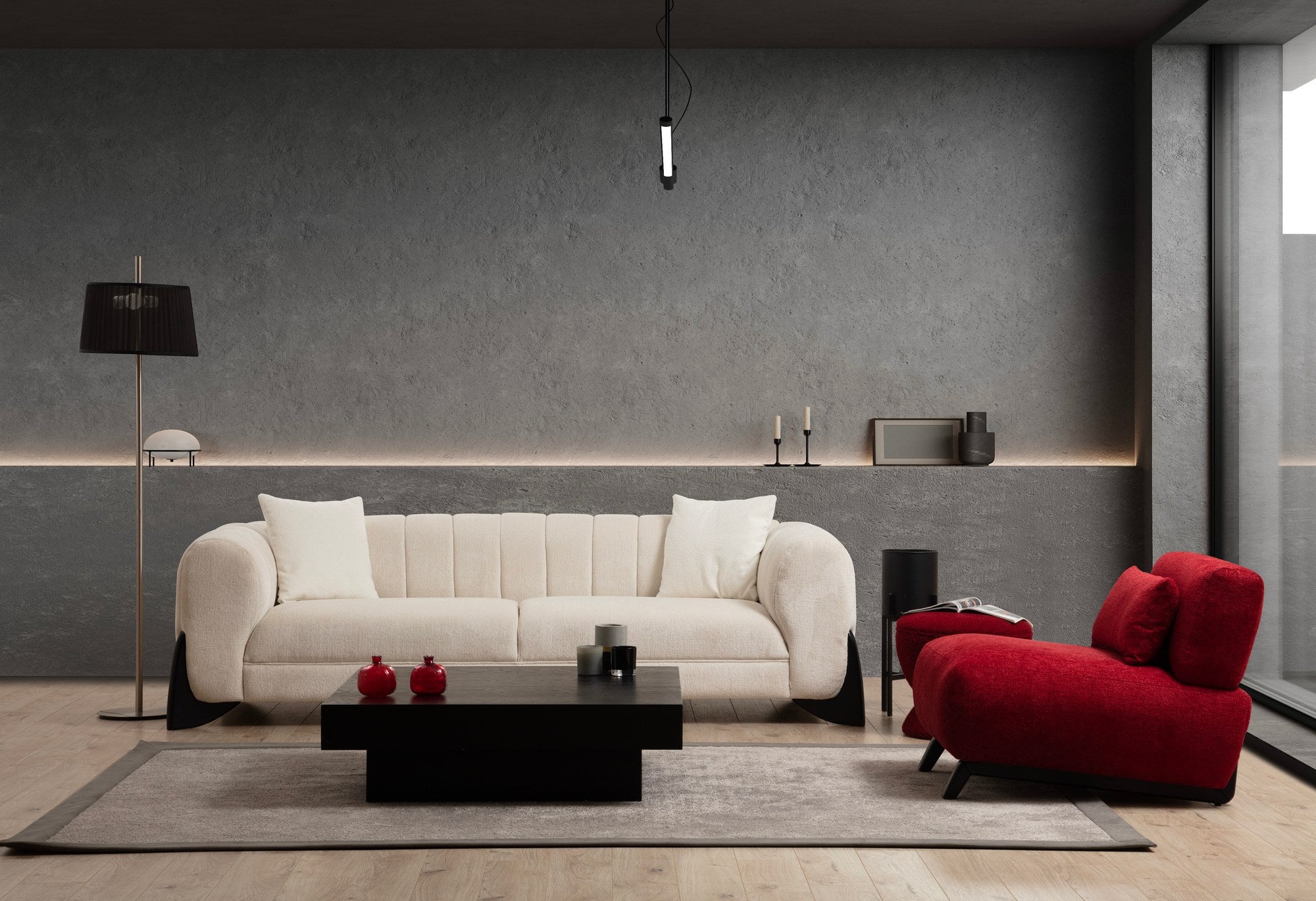 Sandreo Vit - 3 3-Sits Soffa