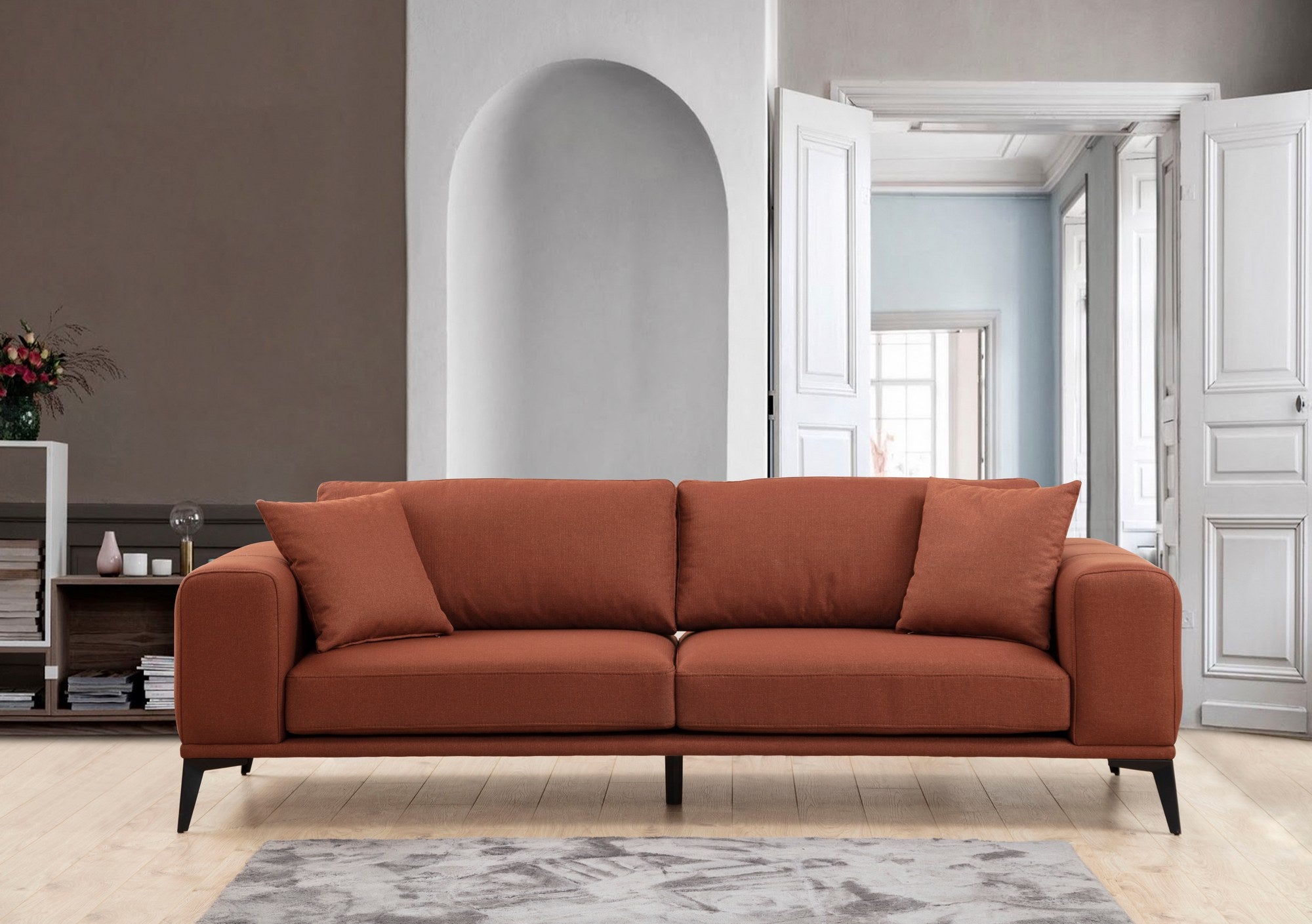Kenzo 3 - Tegelröd 3-Sits Soffa