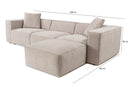 Lora (L1-O1-1R-POUFFE ) - Mocca Hörnssoffa