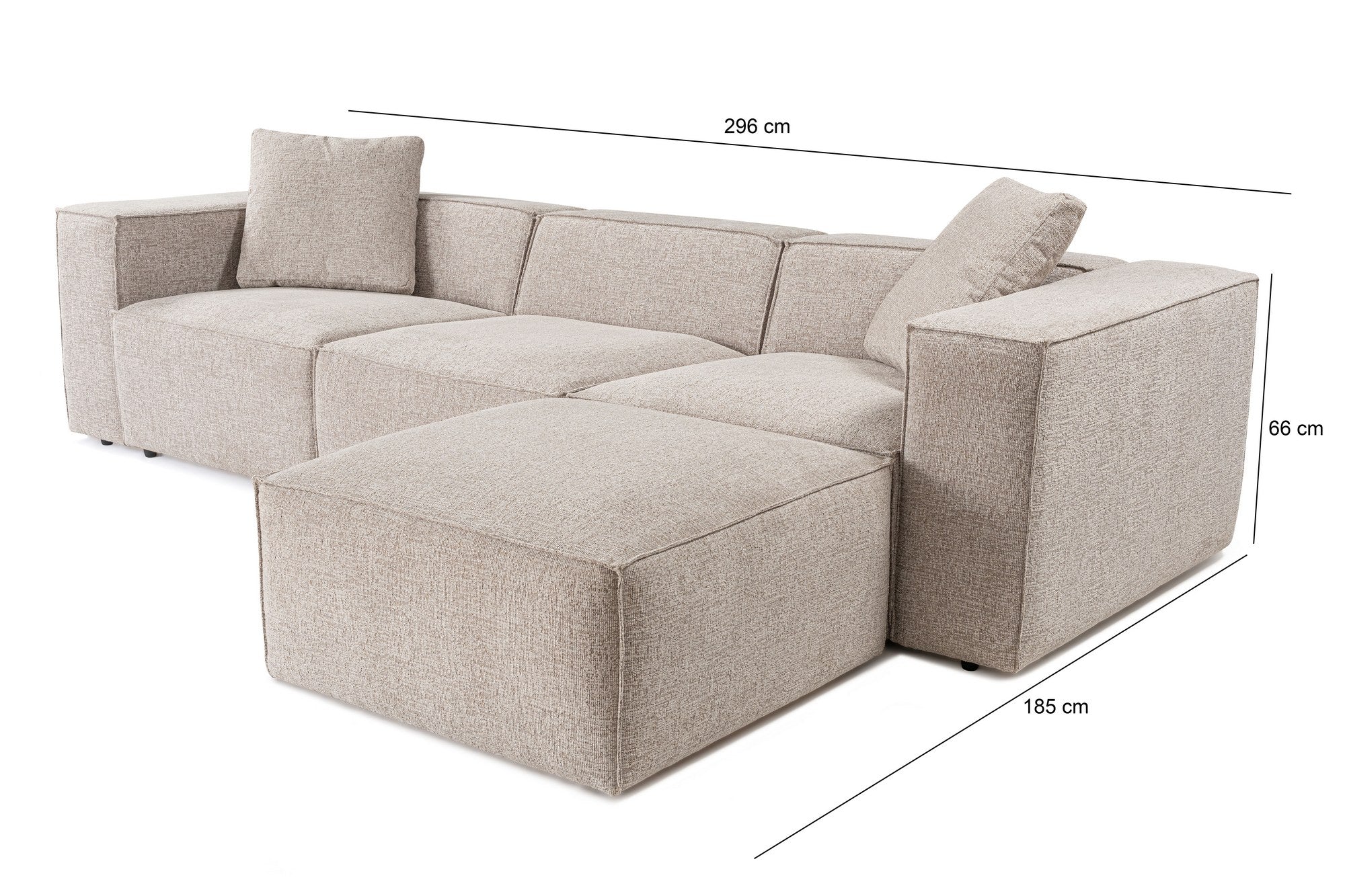 Lora (L1-O1-1R-POUFFE ) - Mocca Hörnssoffa