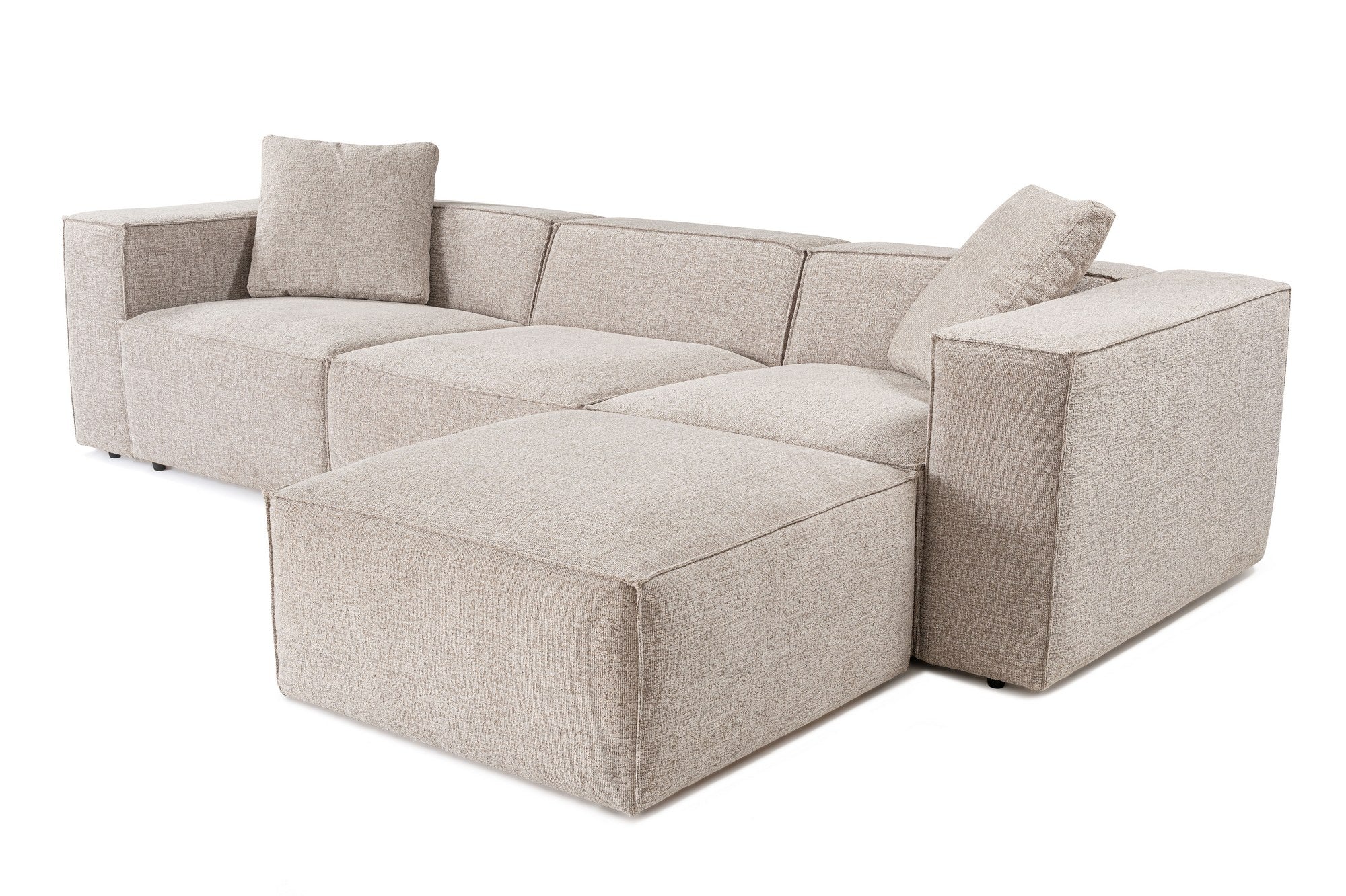 Lora (L1-O1-1R-POUFFE ) - Mocca Hörnssoffa