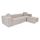 Lora (L1-O1-1R-POUFFE ) - Mocca Hörnssoffa