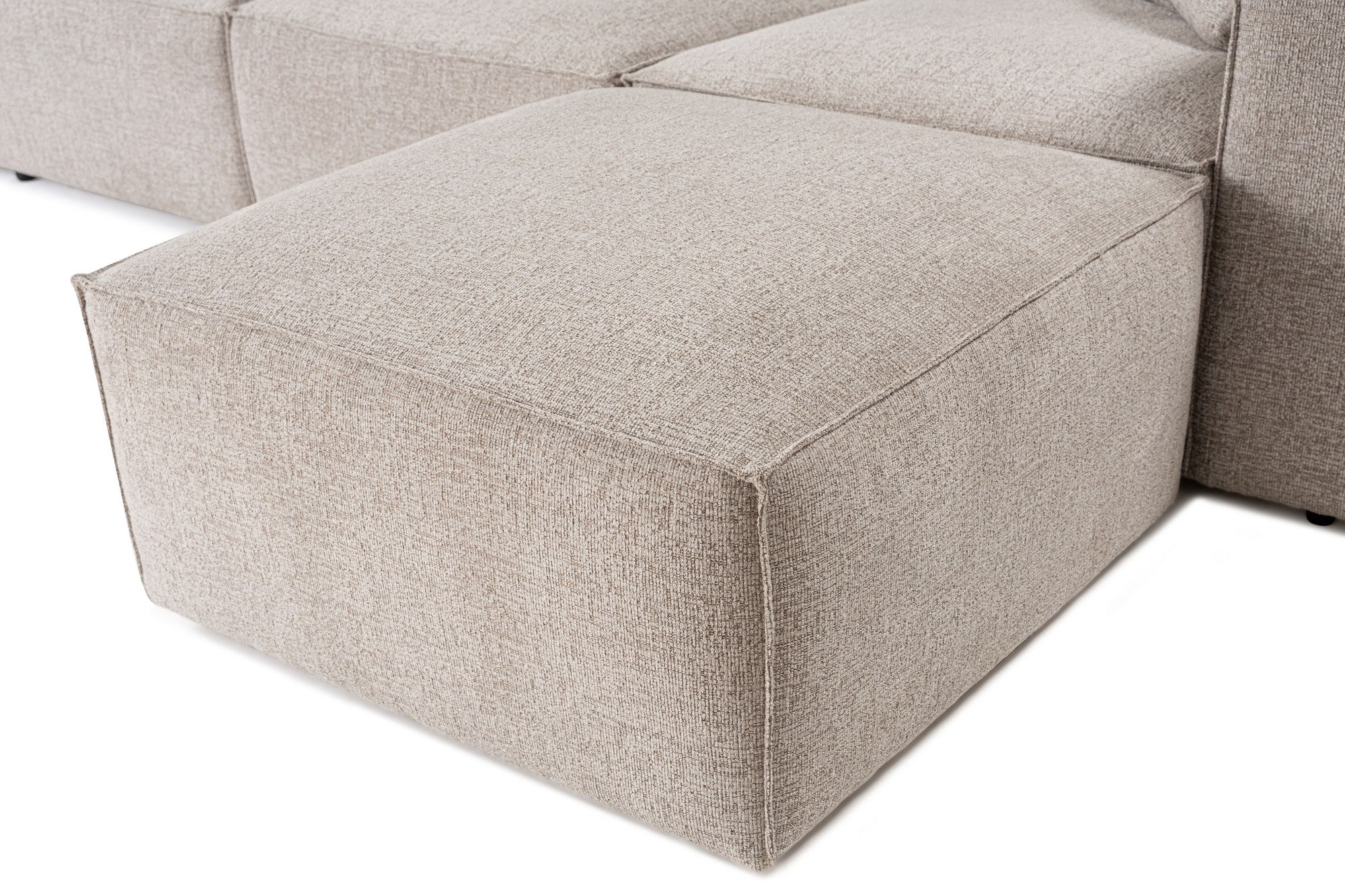 Lora (L1-O1-1R-POUFFE ) - Mocca Hörnssoffa