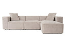 Lora (L1-O1-1R-POUFFE ) - Mocca Hörnssoffa