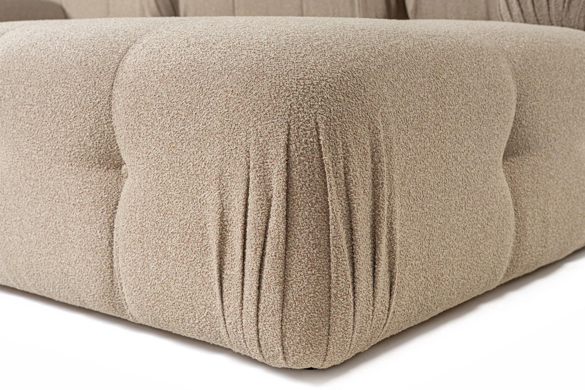 Doblo 3-sits med puff ( L1-O1-1R-Pouffe) - Persika Hörnssoffa