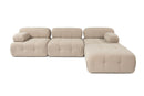 Doblo 3-sits med puff ( L1-O1-1R-Pouffe) - Persika Hörnssoffa