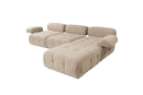 Doblo 3-sits med puff ( L1-O1-1R-Pouffe) - Persika Hörnssoffa