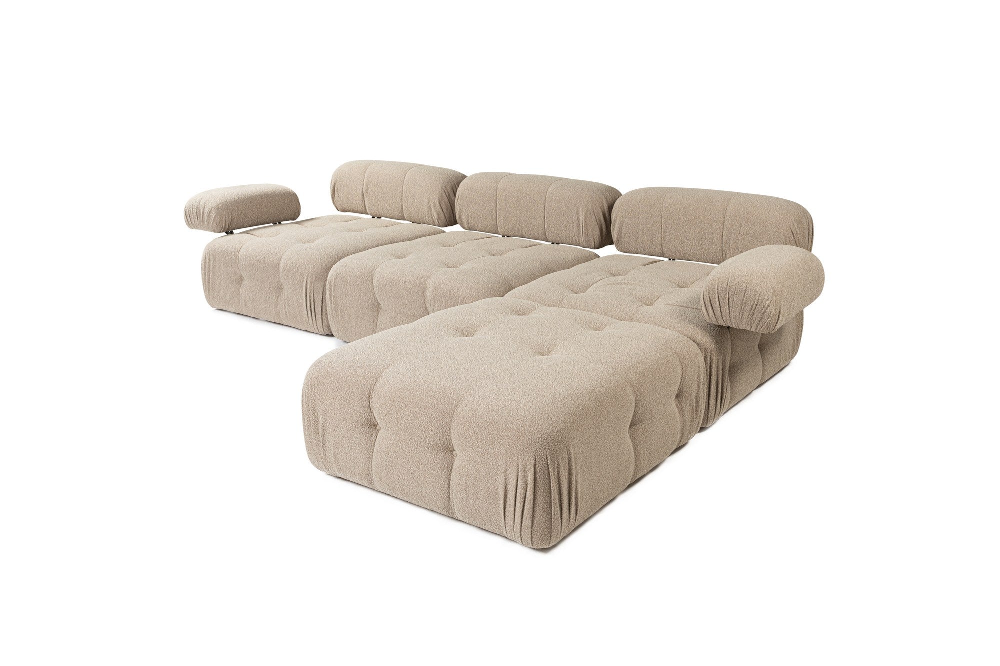 Doblo 3-sits med puff ( L1-O1-1R-Pouffe) - Persika Hörnssoffa