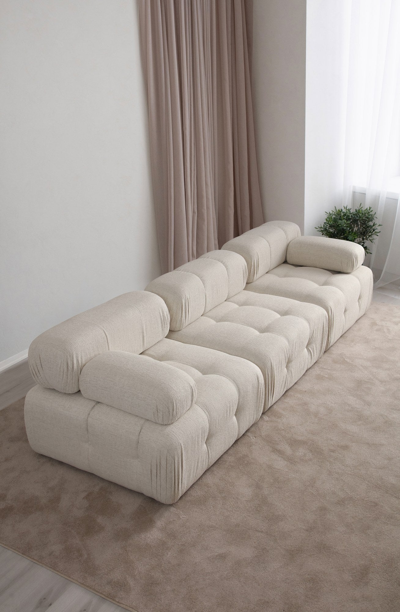 Doblo 3 Sits ( L1-O1-1R) - Cream Bouclette 3-Sits Soffa