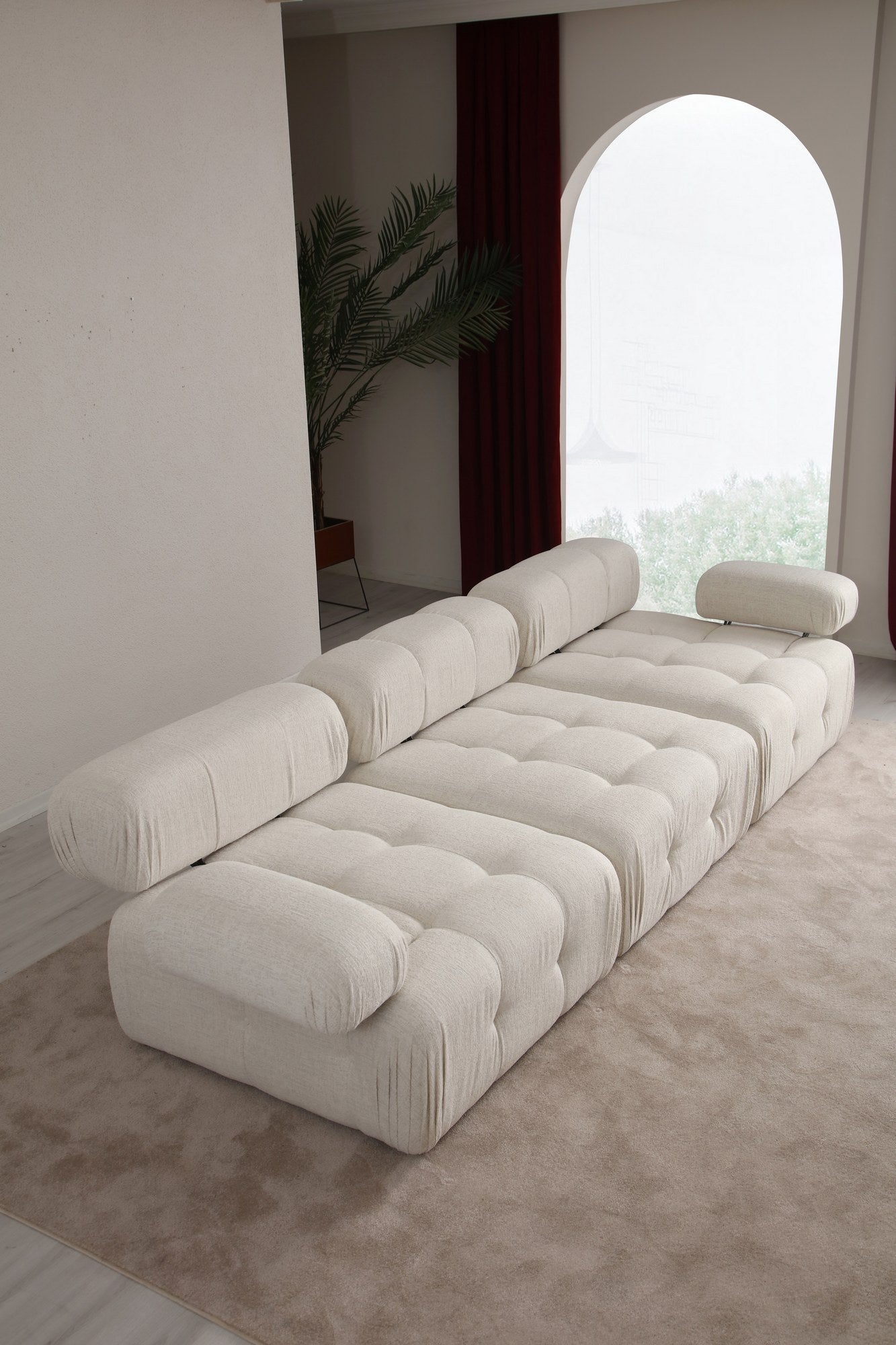 Doblo 3 Sits ( L1-O1-1R) - Cream Bouclette 3-Sits Soffa