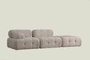 Doblo 3 Sits (L1-O1-Pouffe) Kräm Bouclette 3-Sitssoffa