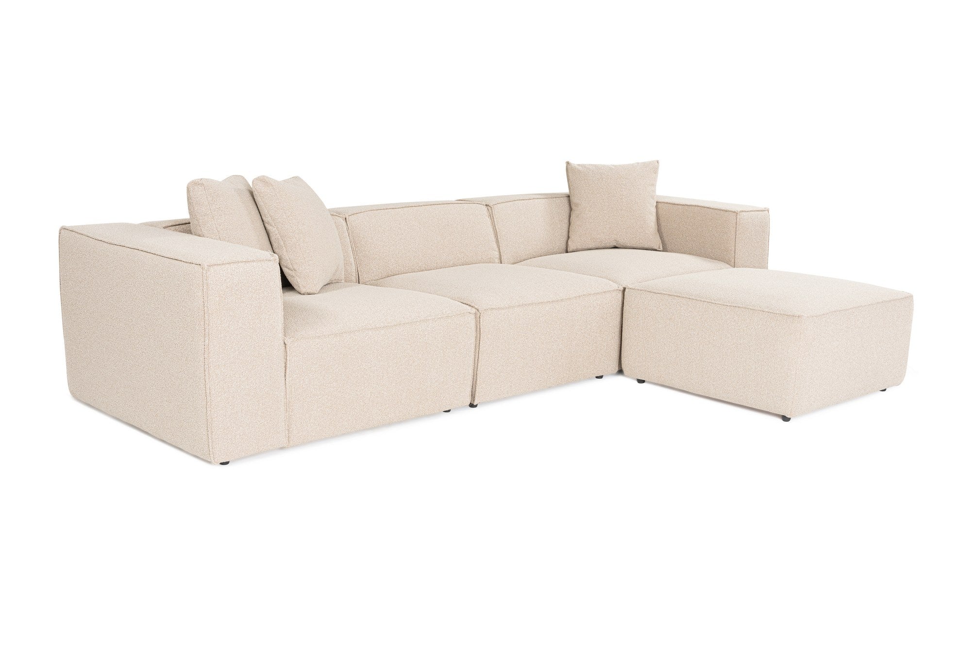 Lora (L1-O1-1R-POUFFE ) - Persika Hörnssoffa