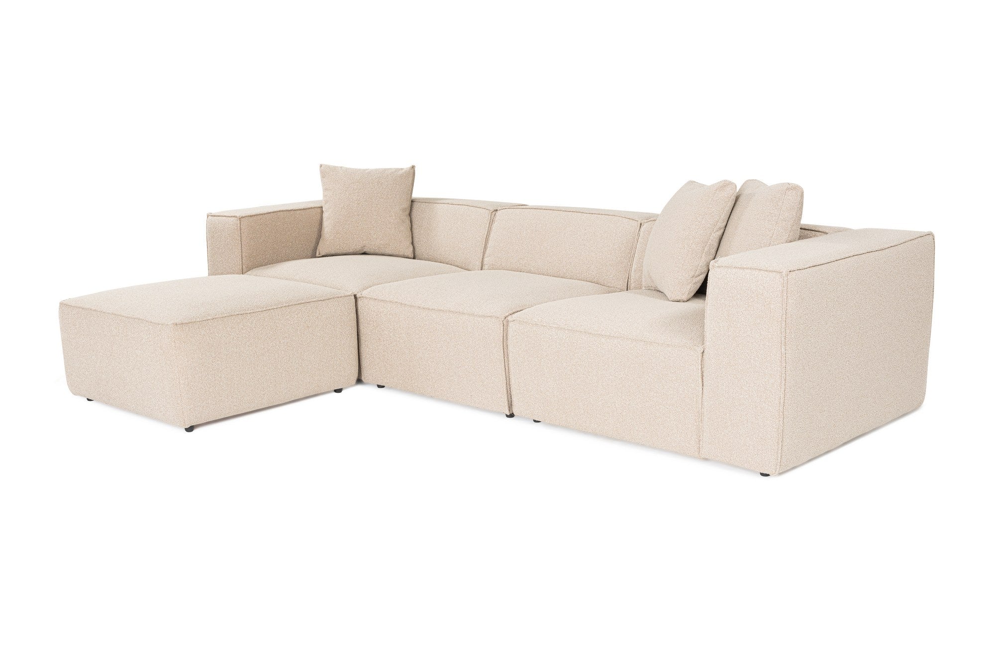 Lora (L1-O1-1R-POUFFE ) - Persika Hörnssoffa