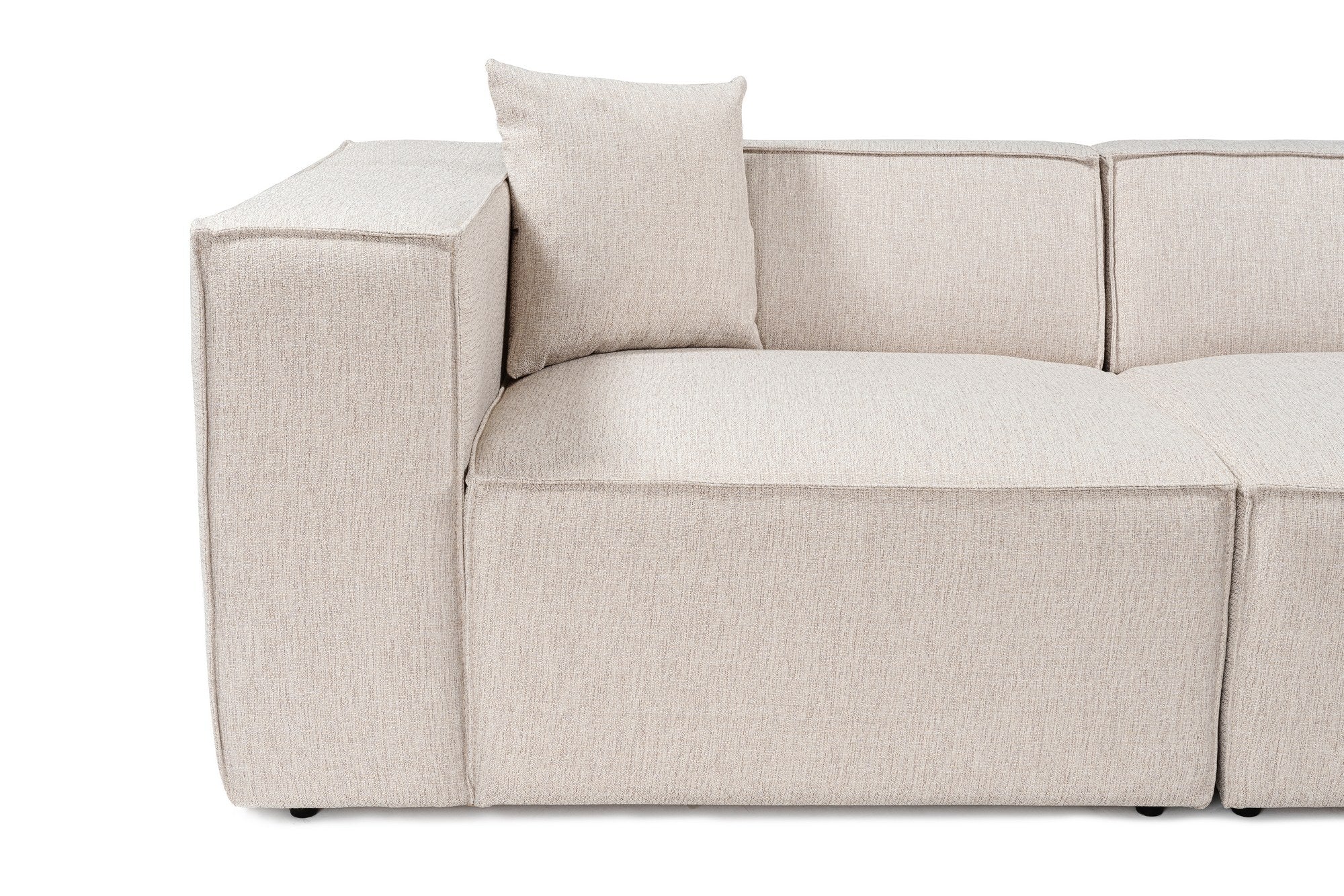 Lora (L1-O1-1R-POUFFE ) - Ljusbrun Hörnssoffa