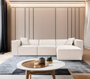 Lora (L1-O1-1R-POUFFE ) - Ljusbrun Hörnssoffa