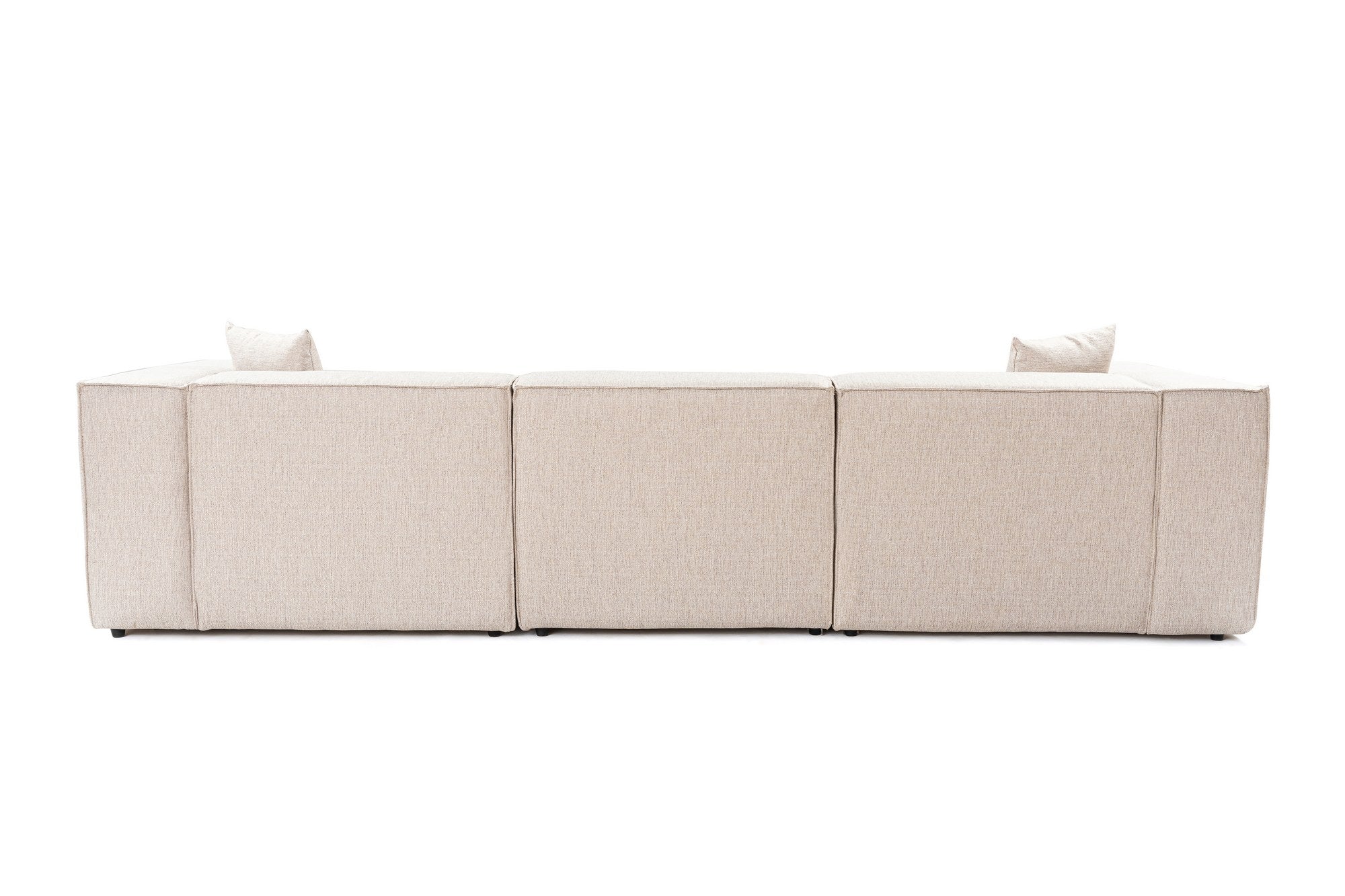 Lora (L1-O1-1R-POUFFE ) - Ljusbrun Hörnssoffa