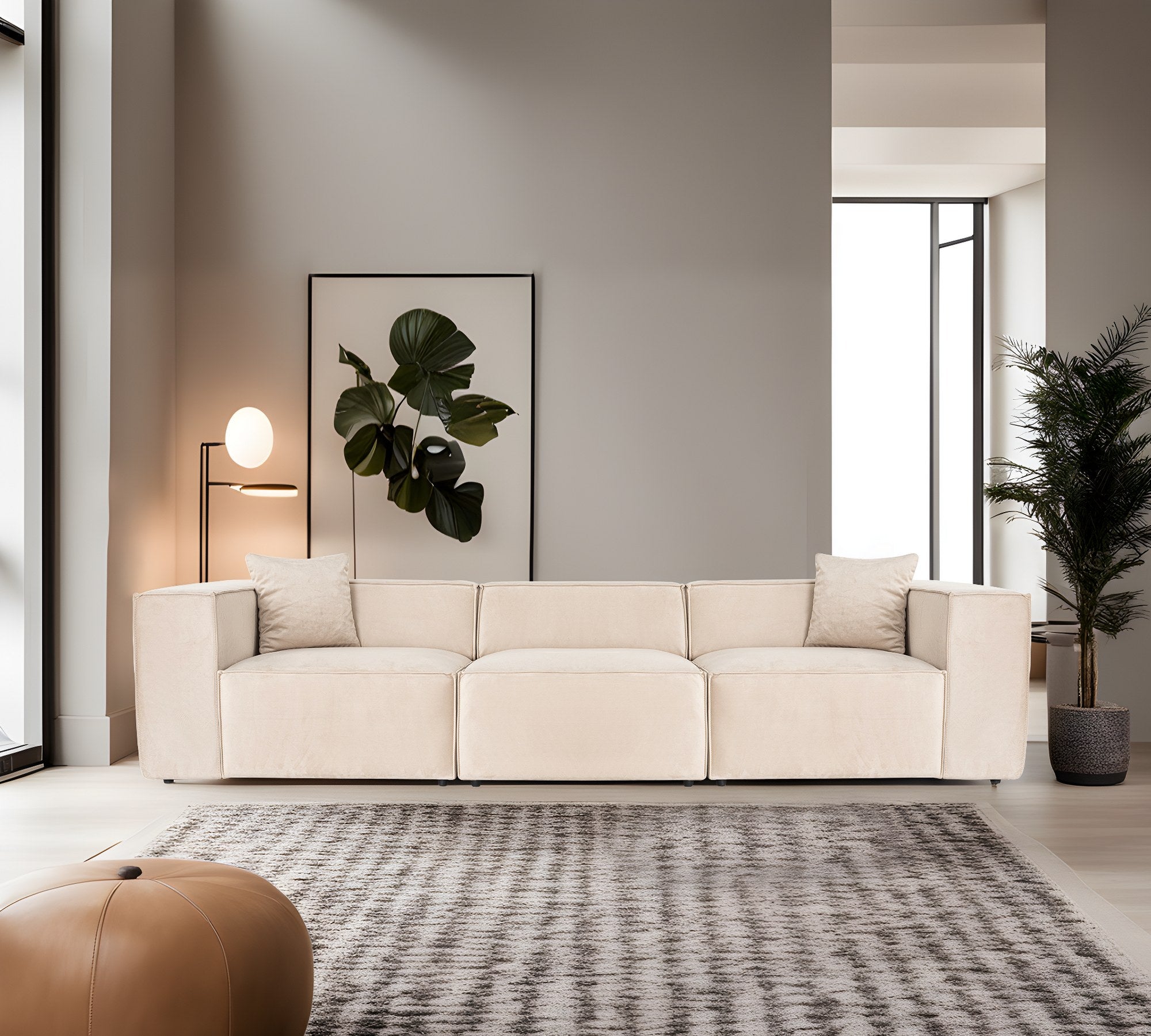 Lora 3-sits - Kräm 3-sitssoffa