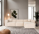 Lora (L1-O1-1R-POUFFE ) - Grädd Hörnssoffa