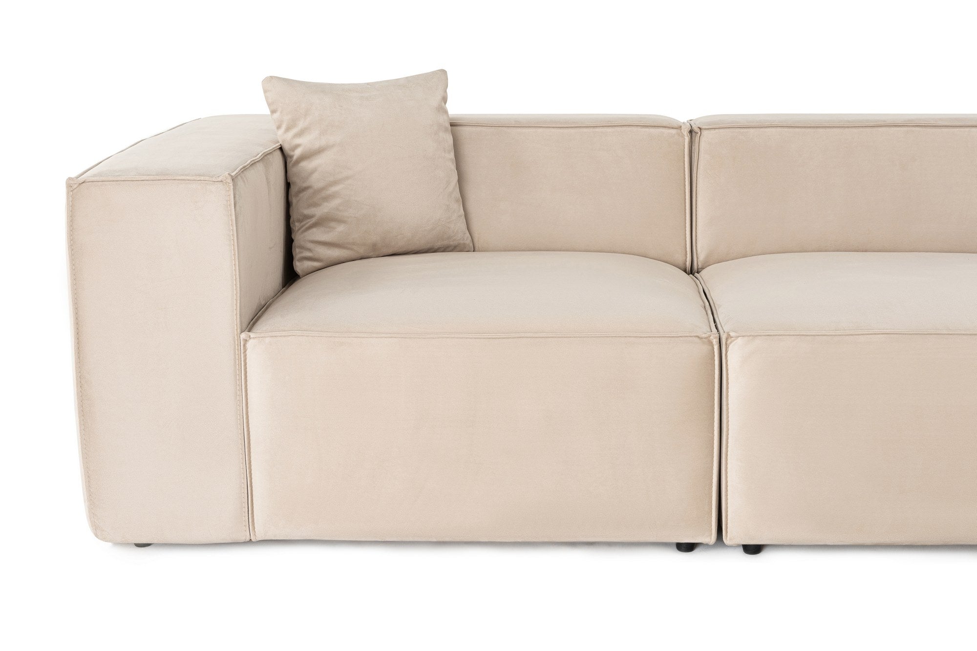 Lora (L1-O1-1R-POUFFE ) - Grädd Hörnssoffa