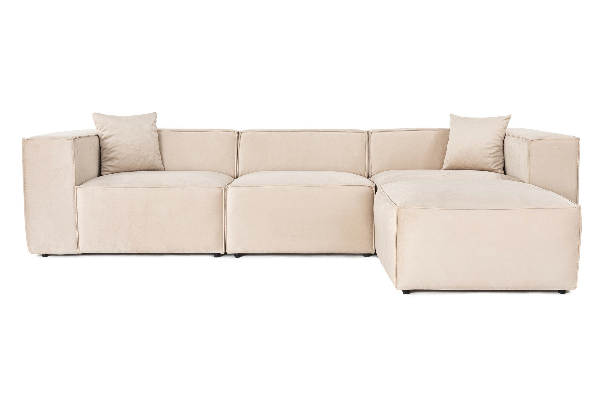 Lora (L1-O1-1R-POUFFE ) - Grädd Hörnssoffa