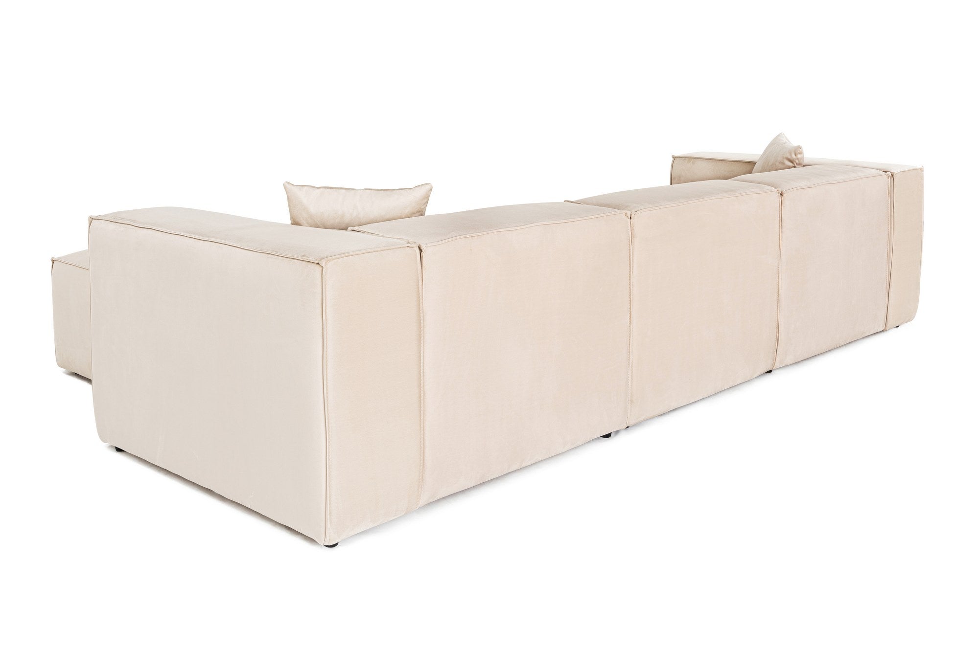 Lora (L1-O1-1R-POUFFE ) - Grädd Hörnssoffa