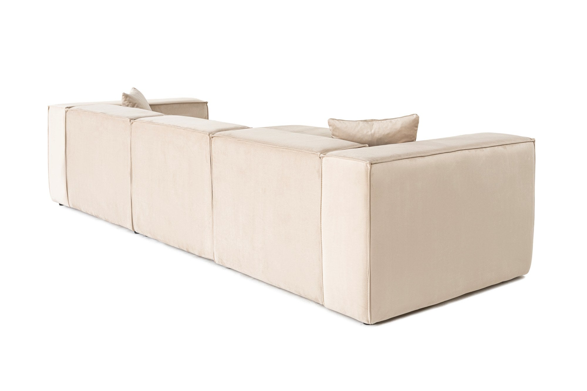Lora (L1-O1-1R-POUFFE ) - Grädd Hörnssoffa