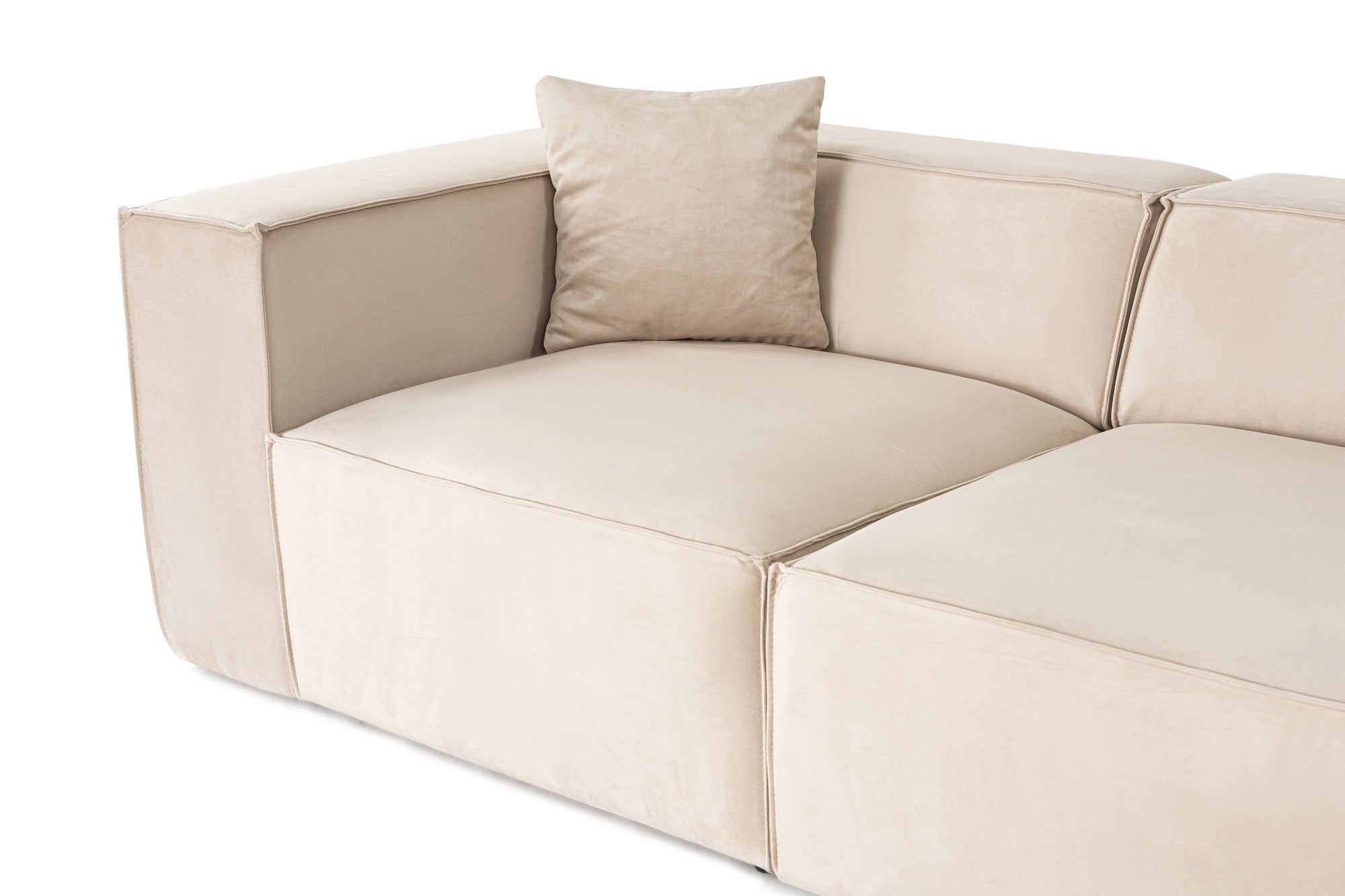 Lora (L1-O1-1R-POUFFE ) - Grädd Hörnssoffa
