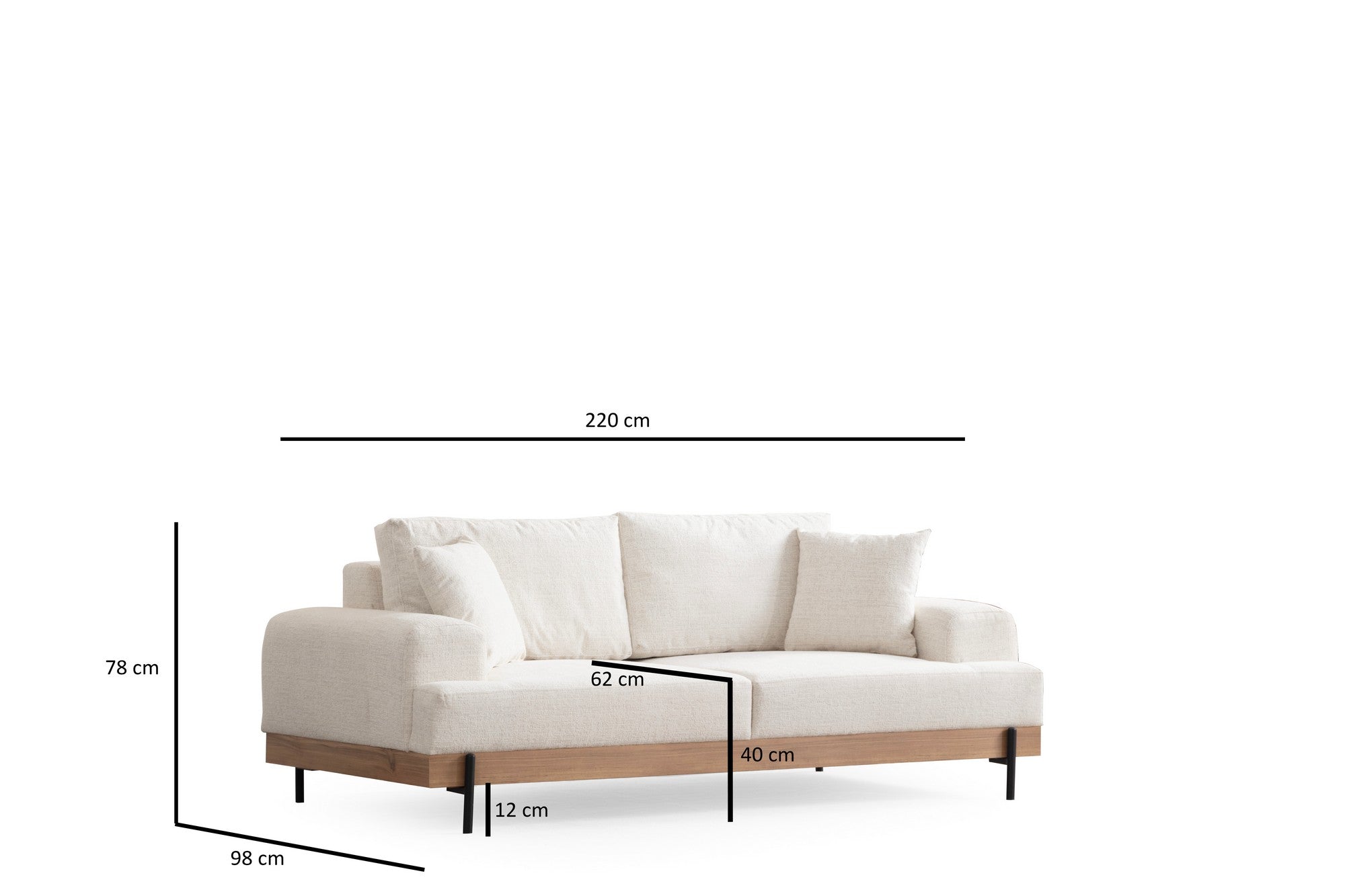Eti Ek 3 Sits - Vit 3-Sits Soffa